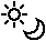 larger sun and moon symbol.